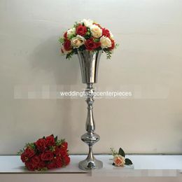 tall wedding table centerpieces UK - Party Decoration 80cm Tall 10pcs )large And Big Flower Arrangement Table Centerpiece Vase Foam Ball Stand Wedding Ornamental