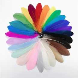 50Pcs Colorful Hard Stick Goose Feather 6-8inch/15-20cm Natural Swan Crafts Plumes Table Centerpieces Feathers for Decoration