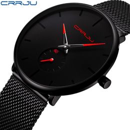 Crrju Watch Women Men Watch Top Brand Luxury Famous Dress Fashion Watches Unisex Ultra Thin Wristwatch Relojes Para Hombre 210517