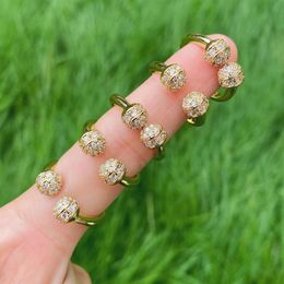 6Pcs 2021 Gold Plated Ring cubic zirconia ball Jewellery for Women and Girls