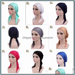 Beanie/Skl Caps Hats & Hats, Scarves Gloves Fashion Aessories Women Night Slee Cap For Long Hair Ladies Smooth Soft Bonnet Sleep Hat Drop De