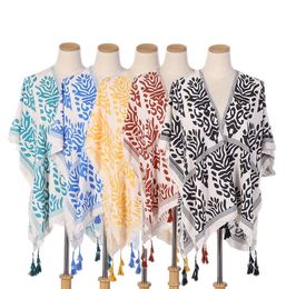 Chiffon Printing Shawl Floral Kimono Printed Scarf Outdoor Travel Towel Bikini Blouse Casual Loose Summer Europe And America Fashion Lightweight Pashmina GYL129
