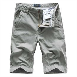 4 Colour Men's Cargo Shorts Summer Classic Style 100% Cotton Casual Bermuda Thin Section Short Pants Male Brand 210622