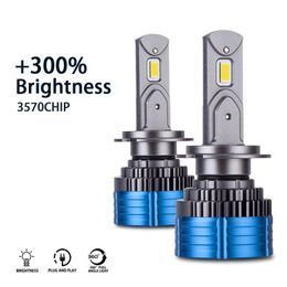 Car Headlights DAWNKNIGHT 4300K K4C H4 H7 Light Bulbs12V MINI Extremely Bright H1 H11 LED Headlight H8 9006 Fog Lamp For 80W 18000LM