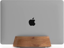 Wood Vertical Laptop Stand (Black Walnut) | Adjustable Holder and Dock | Fits MacBook, Surface, HP, Dell, Gaming Laptops and More
