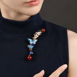 Ethnic Style Vintage Butterfly Brooches for Women Large Insect Brooch Enamel Pin Fashion Dress Coat Accessories Cute Jewellery