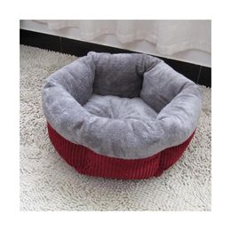 Cat Beds & Furniture Warm Plush Indoor House Kennel Dog Bed Round Pet Lounger Cushion Medium Dogs Winter Puppy Mat Supplies
