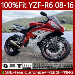 Injection Fairings For YAMAHA YZF-R6 YZF R6 600 R 6 YZF-600 YZFR6 08 09 10 11 12 2013 2014 2015 2016 99No.193 YZF600 2008 2009 2010 2011 2012 13 14 15 16 OEM Body Stock Red
