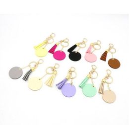 Tassel Keychains Solid Colour Metal Keyring Luggage Decoration keychain Pendant DIY Gift Key Chain 10 Colours