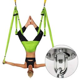 Stainless Aerial Yoga Hammock Ceiling Anch.or Set- Inversion Swing - Yoga Swing/Sling/Inversion/Trapeze Tool Pilates Q0219