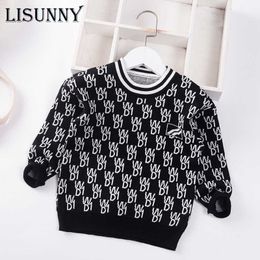 Kids Sweater Boys Pullover Letter O-neck 2021 Autumn Winter New Children Clothing Cotton Baby Sweaters Toddler Jumper 2-8y Y1024