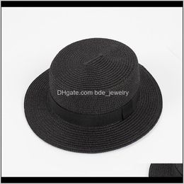 Hats, Scarves & Gloves Aessoriessummer Women Men Wide Brim St Hat Fashion Chapeau Paille Lady Sun Panama Beach Hats Flat Top Chapeu Feminino