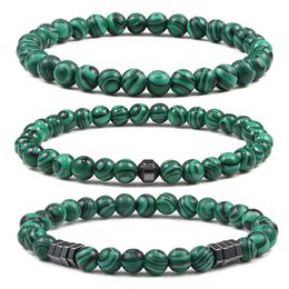 6mm Malachite Stone Bracelet Classic Natural Bead Men Bracelets&Bangles Healing Balance Elastic Handmade Charm Jewellery for Women