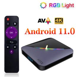 A95X F3 AIR II SMART TV Box Android 11 AMLOGIC S905Y4 5G WIFI 4K 3D BT5.0 RGB Light TV Boxs HD Media Player 2G 16G 32G 4G 64G