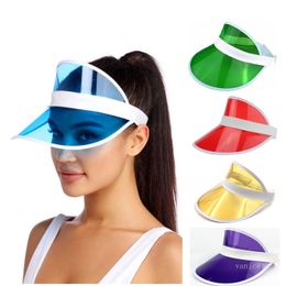 Pvc Sun Hats Summer Unisex Children Outdoor Transparent Empty Top Caps Uv Visor Suns Cap Fashion Outside Party Hat T9I001266