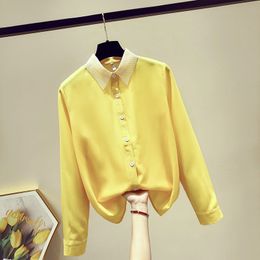 Autumn Fashion Women's Long Sleeves Hollow Out Turn Down Collar Shirt Office Ladies Shirts Blouse Tops A3597 210428