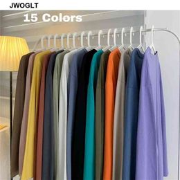 Autumn Korean Men's T Shirt Casual Long Sleeve 100% Cotton Soft O-Neck Basic Black White Yellow Oversize Tee Shirts 5XL 210716