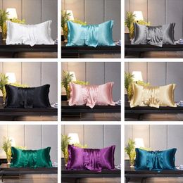 Pillow Case Pure Silk Satin Pillowcase Single Black And White Pink