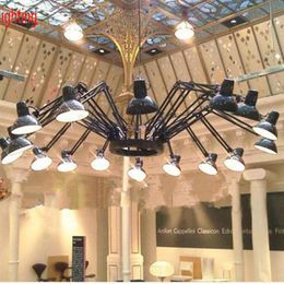 Chandeliers E27 Novelty Spider Light Iron Chandelier Lamp Industrial Lighting White Black Kitchen Lights Hanging For Living Room