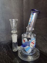 Bong Dab Rig Water Pipes Thick Glass Honeycomb Perc Blue Bongs Heady Mini Pipe Wax Oil Rigs cheechshop sell