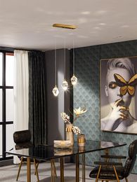 Pendant Lights Bedroom Full Brass Crystal Nordic Lamp Luminaire Suspension Decoration Salon Hanging Lamps