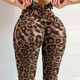 Leopard Print Women's Leggings Floral Stretch Long Pants Elastic High Waist Scrunch Butt Workout Breathable Leggins 3XL 210925