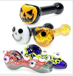 2021 selling length 110MM glass pipe thick glass Halloween pumpkin pipe tobacco smoking accessories glass oil burner pipe water bongs