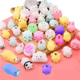 50PCS Kawaii Squishy Toy Cute Animal Antistress Ball Squeeze Mochi Rising Toys Abreact Soft Sticky Stress Relief Toys Funny Gift Y1210