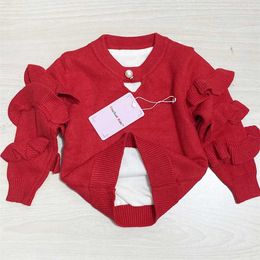 Autumn Baby Sweaters Winter Kids Knit Infant Sweater Children Ruffles Sleeve Girls Basic ,12M-5Y,#2376 211028