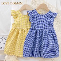 LOVE DD&MM Girls Dresses Summer Casual Plaid Comfortable Dress Kids Sweet Costume Children Party Baby Clothing 3-8 Y 210715