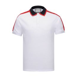 Summer Men Polo Shirts High Street Print Casual Short Sleeve Turn-Down Collar Designer Mens Polos Shirt