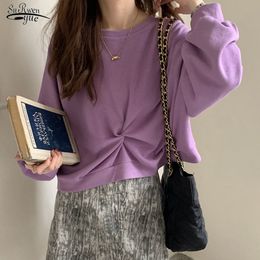 Fashion Pink Round Collar Sweatshirt Women Autumn Preppy Style Long Sleeve Hooded Jacket Korean Pop Casual Tops 11750 210521