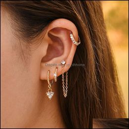 Dangle & Chandelier Earrings Jewellery Dangles 5 Pair Of Fashion Round Twist Copying Small Hook Set For Women Simple Gold Cz Long Chain 2021 D