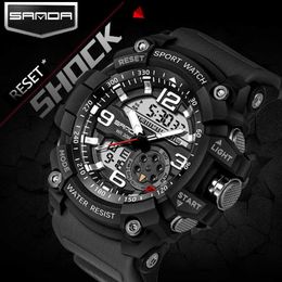 Sanda Military Watch Men Waterproof Sport Watch for Mens Watches Top Brand Luxury Clock Male Dive Saat Relogio Masculino 759 Q0524