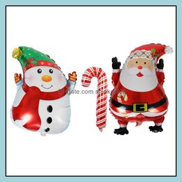 Festive Party Supplies Home & Garden Cute Cartoon Snowman Santa Claus Aluminum Foil Balloons Christmas Decorations Drop Delivery 2021 Dsdht