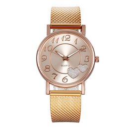 Ladies Watches Quartz Bracelet Set White Dial Luxury Women Wristwatch Simple Rose Gold Mesh