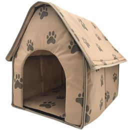 travel dog pen UK - Kennels & Pens Dog House Blanket Foldable Small Footprints Pet Bed Tent Cat Litter Kennel Indoor Portable Travel Puppy Pad