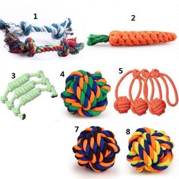 Carrot Dog toy Cat Pet Cotton Imitate Braided Weaved Bone Rope Knot ball Toys puppy Teeth Resistant to bite ropes