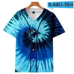 Man Summer Baseball Jersey Buttons T-shirts 3D Printed Streetwear Tees Shirts Hip Hop Clothes Good Quality 019