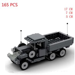 hot military WW2 technical Soviet army GAZ-AAA truck tank vehicles vs Germany war weapons Building Blocks model bricks toys gift Q0624