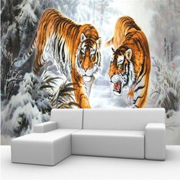 beibehang Custom fresco wallpaper any size Chinese landscape painting Chinese painting in the tiger living room bedroom TV wall