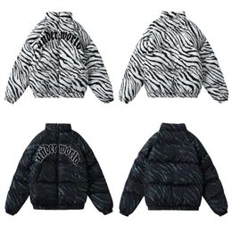 Arrival Zebra Pattern Cotton Coat Women's National Winter Loose Korean Version Oversize Couple 211214