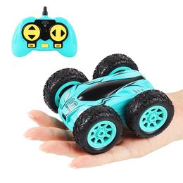 3.7 inch RC Car 2.4G 4CH Double-sided ure bounce Drift Stunt Rock Crawler Roll 360 Degree Flip Remote Control Kids Toys 211029