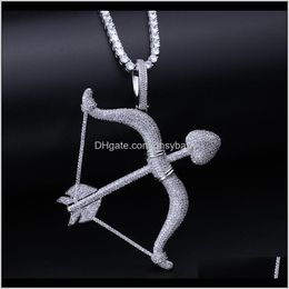 Necklaces & Drop Delivery 2021 Hip Jewelry Iced Out Pendant Luxury Designer Necklace Mens Bling Diamond Tennis Chain Big Pendants Gold Sier H
