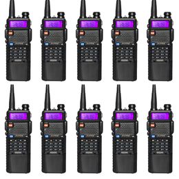 -Walkie talkie 10 pz / lotto Baofeng UV5R VHF UHF Dual Band 3800mAh 5W Talkies portatili HF Transceiver CB Radio
