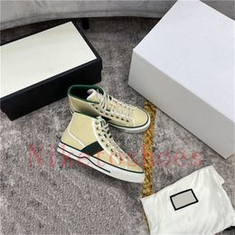 Designers High Top Sneaker Beige Green and red Strip Women shoes 77 Embroidery canvas casual shoe Italy Luxurys Tennis 1977 Cha