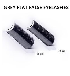 Grey Flat False Eyelashes 12 ROWS 0.15 Thickness Fibre Extender Cilia for Professional Eyelash Extension Soft Natural Handmade