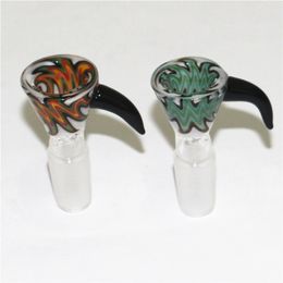 Glass Bowl Pieces for Bong Funnel Slide Bowls Smoking Accessories Quartz Banger Nails 14mm Male Heady Smoke Water pipes glass nectar