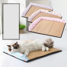 Cat Beds & Furniture Summer Sleeping Mat Nonslip Oxford Printing Bed Nest For Pet Dogs