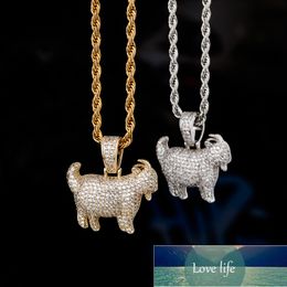 AITIEI Shiny Trendy Goat Animal Pendant Necklace Charms For Men Women Gold Silver Colour Cubic Zircon Hip Hop Jewellery Gifts Factory price expert design Quality Latest